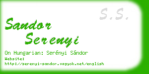 sandor serenyi business card