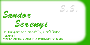 sandor serenyi business card